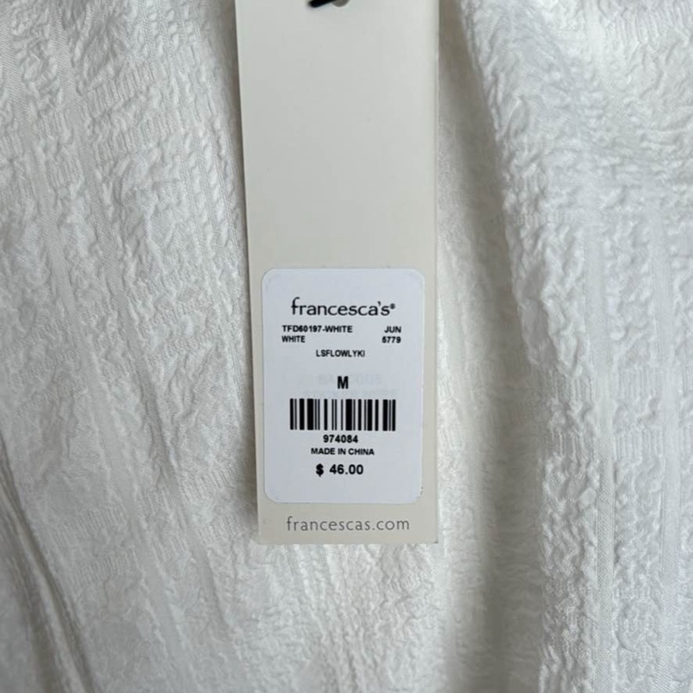 Boho Festival Long sleeve white kimono size medium - Picture 5 of 5